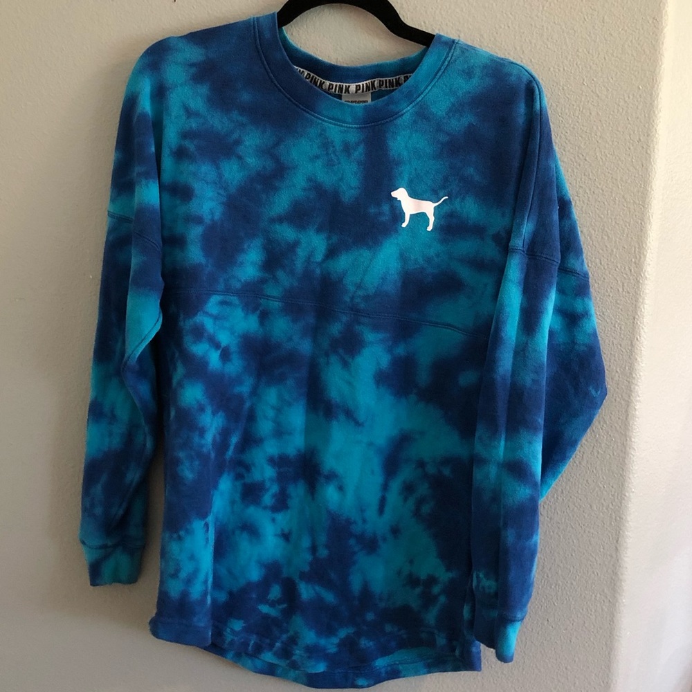 PINK oversized tie dye sweatshirt